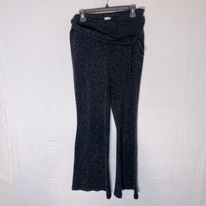 Nordstrom BP Charcoal Grey Textured Wide Leg Loungewear Pants W Waist Tie L